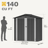 DWVO 6x4ft Metal Outdoor Storage Shed, Waterproof Tool Shed Heavy-Duty Storage Unit with Lockable Door and Vents, Ideal for Bicycles, Tools, Lawnmowers, Backyards, Patios, Lawns - Dark Gray