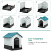 YITAHOME 26.8'' Folding Large Dog House Outdoor Plastic Doghouse with Adjustable Skylight and Elevated Base Water Resistant Pet House for Small Dogs (26.8''L*22.4''W*26''H)