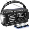 TFTDOUP Emergency Radio Hand Crank Solar, AM/FM/SW NOAA Weather Radio Built-in Flashlight, Reading Light,SOS, Compact & Portable for Camping/Emergencies