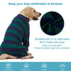LovinPet Large Dog Pajamas Bodysuit, Lightweight Stretchy Knit Pullover Dog Onesie, Pet Pajamas for Dogs, Green and Black Stripe Print Dog Shirt, UV Protection, Stop Shedding for Dogs, Pet PJ's, L