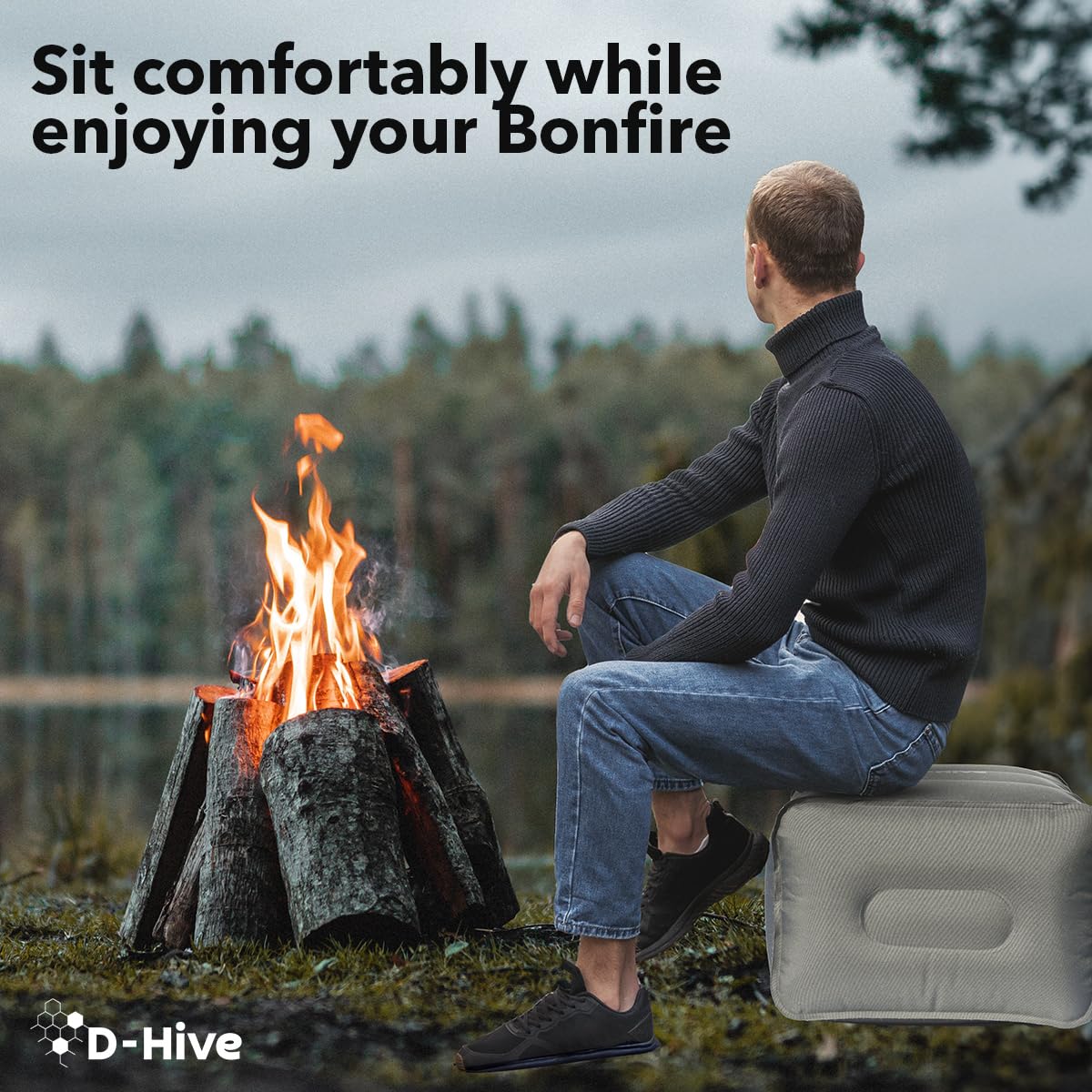 D-Hive Universal Complementary Car Mattress SUV Mattress Support, Inflatable Base Support Stool for SUV Air Mattress Car Camping, Maximize Sleeping Space