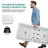 YITAHOME Ice Table, 4FT Folding Ice Cooler Table with Drain and Detachable Skirt, Portable Ice Tables for Parties BBQ Camping Picnic, White