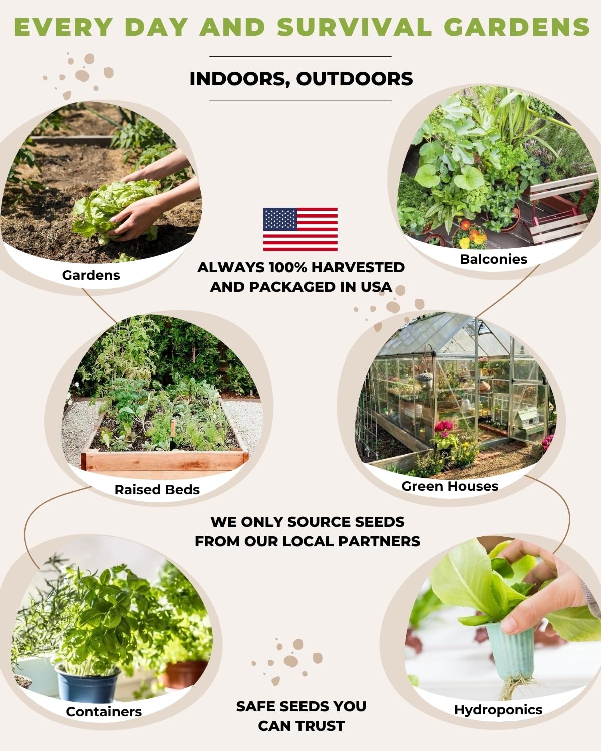 50 Tactiko Survival Vegetable, Herb & Fruit Seed Kit - U.S.A. Harvested Varieties - Over 25,000 Non-GMO Heirloom Seeds - Emergency Seed Vault in Waterproof Mylar Bag - Long-Term Storage