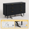 DWVO 6 Drawer Dresser with Fluted Panel, 47.2