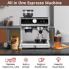 Garvee Espresso Machine With Grinder,Barista Express Espresso Machine, 20 Bar Expresso Coffee Machines with Milk Frother Steam Wand,Cappuccino & Latte Machine for Home,Silver