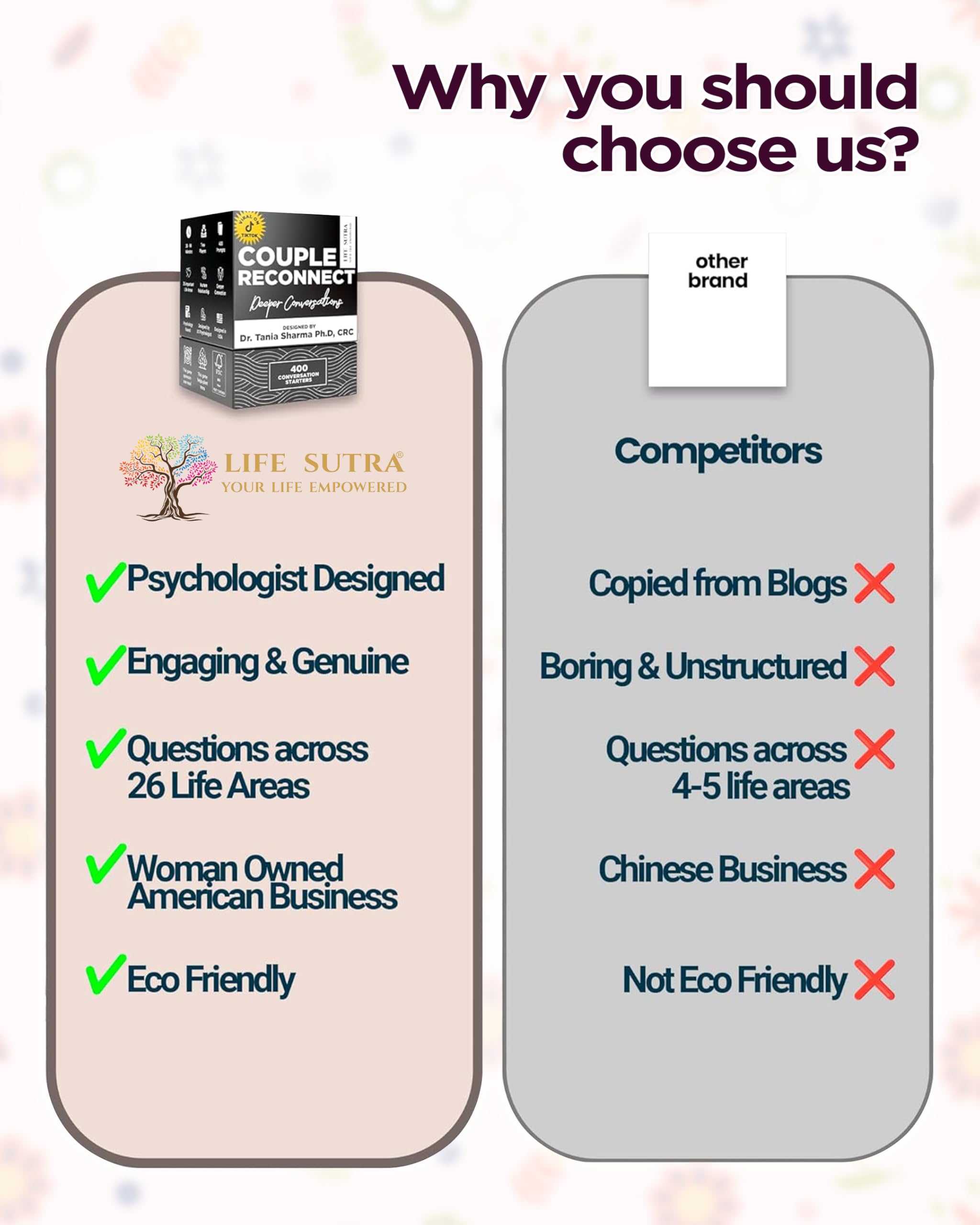 Life Sutra Married Couples Games - 400 Fun Reconnect Activities & Conversation Cards for Adults - Romantic Gift for Anniversary, Birthdays, Wife, Husband - Date Night Ideas Couples Games for Adults