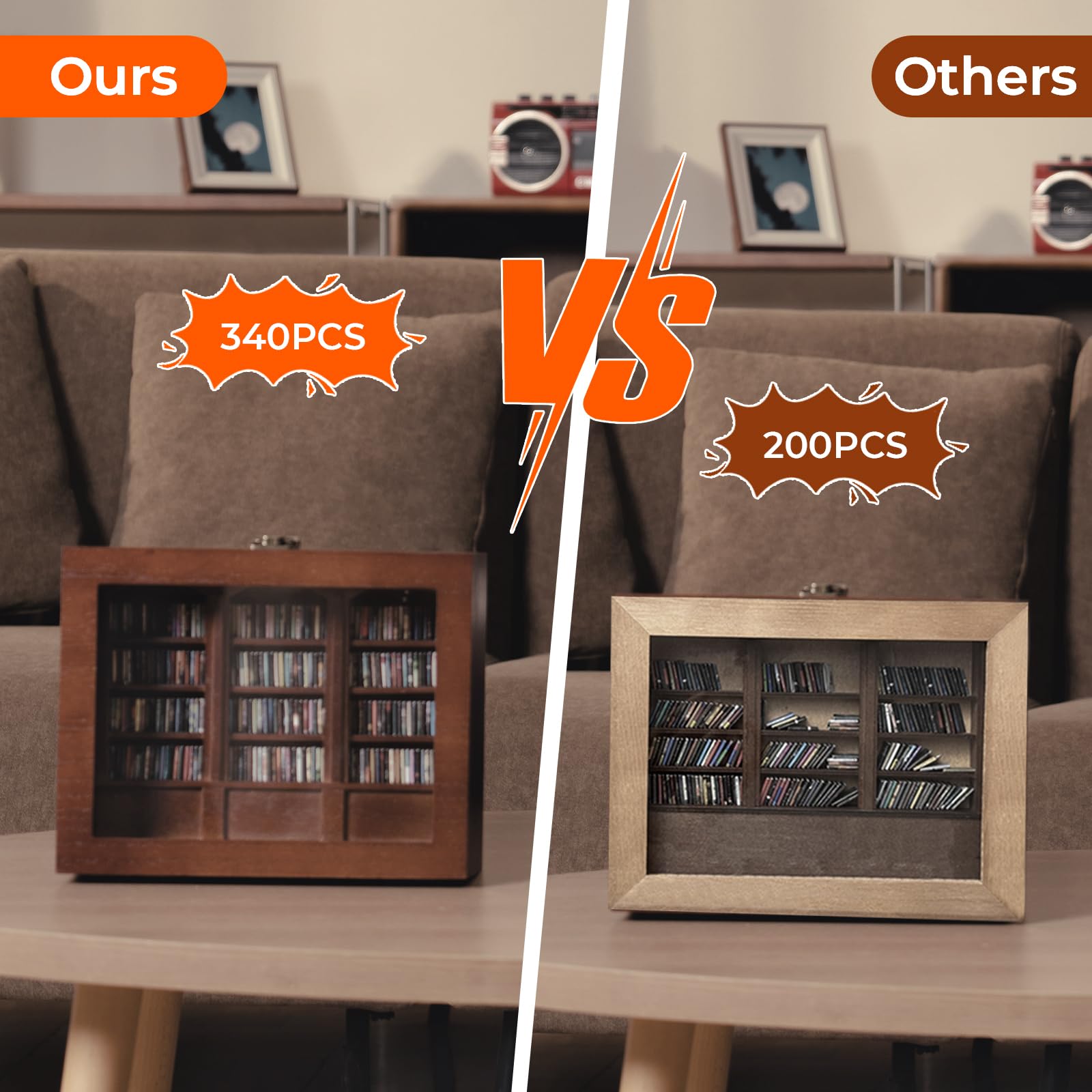 BBVCX Anxiety Bookshelf | Get rid of Your Anxiety,Home & Office Décor for Book Lovers,Miniature Book Matchbox Display Cabinet, Creative Ornaments, Stress-Relieving Gifts for Family and Friends