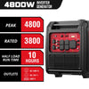 PowerSmart 4800-Watt Portable Inverter Generator with Wheels Handle Kit, CO Sensor, Quiet, 30 Amp for RV-Ready, HB5046C