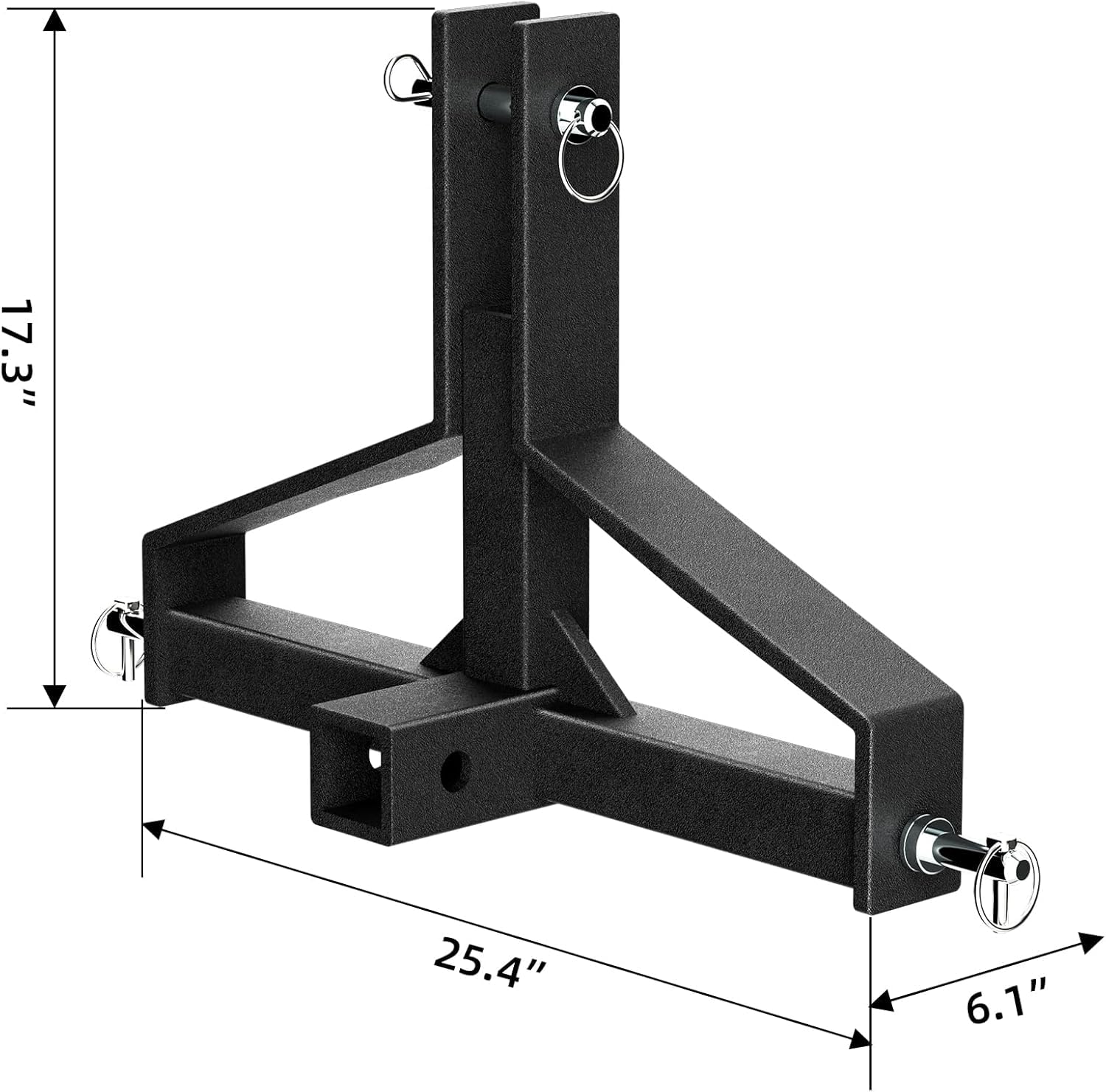 KYBOLT 3 Point Trailer Hitch with 2" Receiver for Category 1 Tractor Drawbar Hitch Adapter for Kubota, John Deere, BX, LM25H, WLM Tractor, NorTrac, Yanmar, Kioti, Cat (Dark Black)