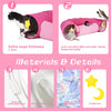 PAOPO Cat Tunnel, Large Indoor Durable Collapsible Interactive Cat Tube with Peek-A-Boo Hole, Hanging Toys, and Crinkly Paper Lining - Cute Tunnel for Cats, Kittens, Puppies & Rabbits, Pink