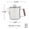 COLETTI Bozeman Percolator Coffee Pot — Coffee Percolator, Camping Coffee Pot – America’s Favorite Percolator – NO Aluminum or Plastic [6 cup]