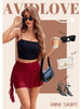 Avidlove Women's Asymmetric Ruffle Mini Skirt Ruched Hem Tiered Skirt Sexy Lace Lingerie Short Skirts