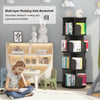 GarveeHome Rotating Bookshelf, 360 Display 4 Tier Bookcase Storage Rack for Kids & Adults, Corner Spinning Book Shelf for Small Space, Wood Revolving Bookcase Organizer for Bedroom, Living Room, Black
