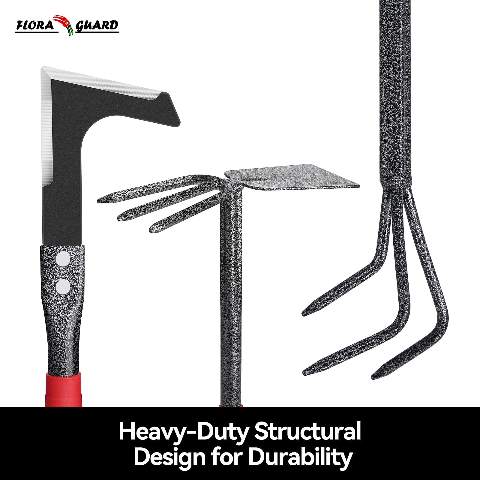 FLORA GUARD Garden Tool Set， 6 Piece Heavy Duty, Large Size Gardening Hand Tools, Sturdy & Durable, Classic Utility Gardening Gift for Men and Women