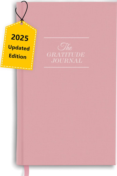 The Original Gratitude Journal with Inspiring Prompts & Quotes for Mindfulness, Reflection & Personal Growth - Daily Wellness Journal for Men & Women - Luxurious Linen Pink Cover