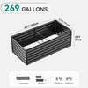 YITAHOME 6x3x2ft Large Raised Garden Bed Kit, Galvanized Metal Planter Box with Gloves, Ground Nails, Support Rod, Outdoor Above Ground Planters for Plants Vegetables Flowers, Black