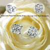 YODEWA Moissanite Stud Earrings for Women 925 Sterling Silver Hypoallergenic Flat Back 1 Pair DEF Color Lab Created Brilliant Round Moissanite Earrings (Silver 3CT)