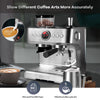 Espresso Coffee Machine, 20 Bar Professional Coffee Maker with Grinder and Milk Frother Steam Wand, 2.8L Water Tank, 15 Grinding Setting Espresso Cappuccino/Latte Machine for Home
