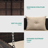 YITAHOME 3-Seats Wicker Hanging Porch Swing Chair Outdoor Gray Rattan Patio Swing Lounge 3 Back Cushions Capacity for Garden, Balcony, Deck