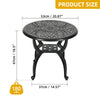DWVO Outdoor Cast Aluminum Round Side Table, Patio Bistro Table with Adjustable Foot Pads for Backyard Garden Porch Balcony, Black