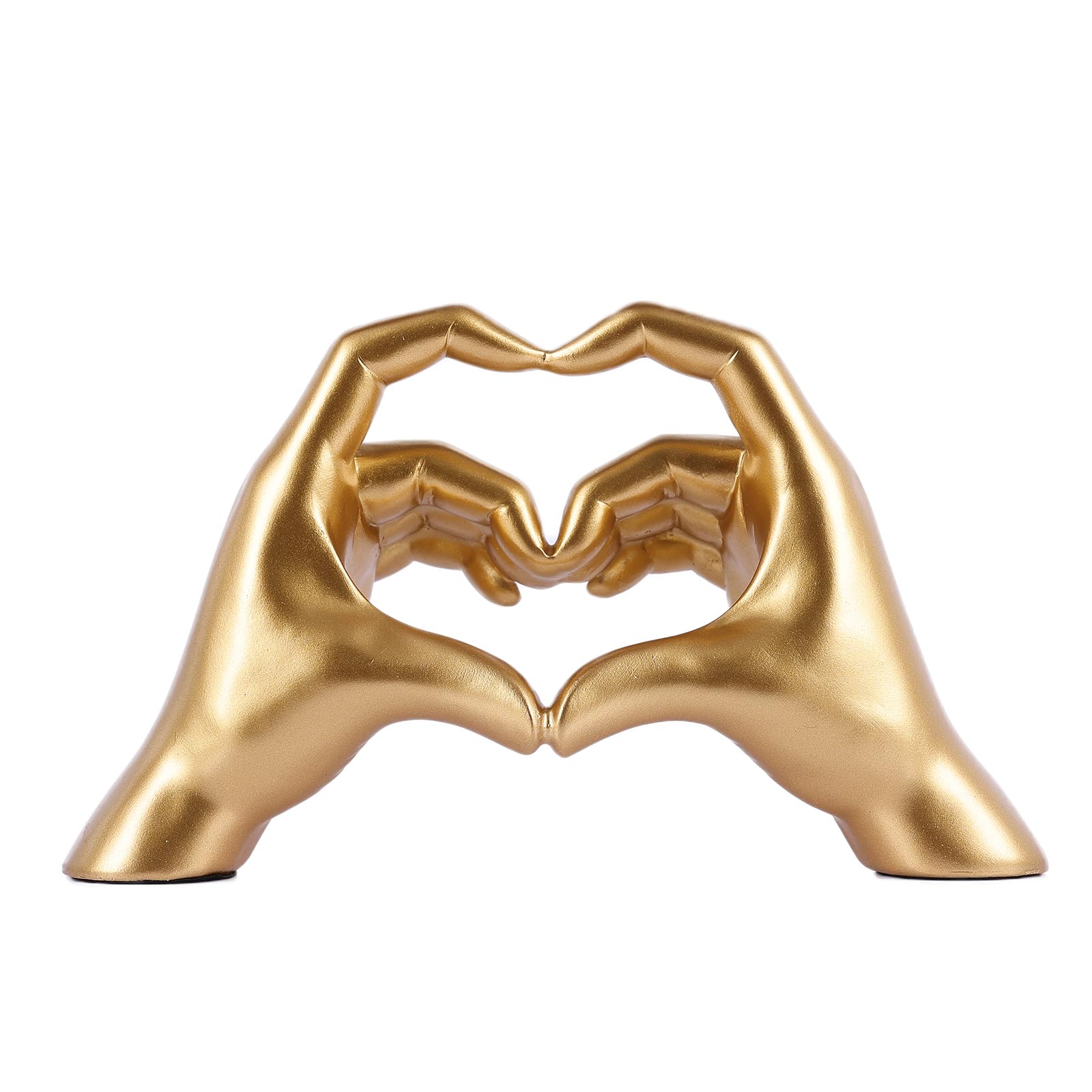 Gold Heart Hands Sculpture, heart hands statue, Modern Hand Decor, Aesthetic Home Decor for Living Room Bedroom Bookshelf Coffee Table, Unique Birthday for Women Girls Sisters Girlfriend Mom Teacher