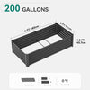 YITAHOME 6x3x1.5 2pcs Large Raised Garden Bed Kit, Galvanized Metal Planter Box with Gloves, Ground Nails, Support Rod, Outdoor Above Ground Planters for Plants Vegetables Flowers, Black