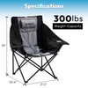 Swonder Oversized Moon Camping Chair with Innovative 2-in-1 Removable Seat Cushion for All Seasons, Heavy-Duty Fully Padded Folding Outdoor Chair with Headrest and Carry Bag