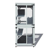 71'' Catio Outdoor Cat House on Wheels, Outdoor Cat Enclosure for 2 Cats Cat Cage with Waterproof Cover, Feral Cat Shelter with 4 Platforms and Resting Box