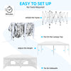 DWVO 10x20 Pop Up Canopy Tent with 6 Removable Sidewalls, Easy Set Up Outdoor Patio Canopy with 4 Mesh Windows, 6 Ropes, 12 Stakes & 1 Roller Bag for Outdoor Events, Party, Wedding, Birthday, White