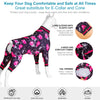 LovinPet 3XL Dog Pajamas - Undershirt for Dog Hoodies, Surgery Recovery Shirt for Dogs, Black and Pink Floral Print, UV Protection Bodysuit for Large Dogs, Pitbull Clothes, Pink 3XL