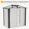 DWVO 6x4ft Metal Outdoor Storage Shed, Waterproof Tool Shed Heavy-Duty Storage Unit with Lockable Door and Vents, Ideal for Bicycles, Tools, Lawnmowers, Backyards, Patios, Lawns - Dark Gray