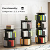 GarveeHome Rotating Bookshelf, 360 Display 4 Tier Bookcase Storage Rack for Kids & Adults, Corner Spinning Book Shelf for Small Space, Wood Revolving Bookcase Organizer for Bedroom, Living Room, Black