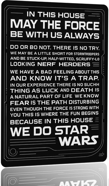 House Rules Metal Tin Sign Wall Art Rustic in This House Signs Gifts for Home Wall Decor Metal Tin Sign In This House Compatible For Star Wars Home Wall Art Decor Gifts Bathroom Accessories May The Force Be With You Do Or Not There Is No Try Decorations V