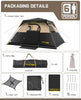 FanttikOutdoor Zeta C6 Pro Camping Tent 6 Person Instant Cabin Tent Setup in 60 Seconds with Rainfly & Windproof Portable with Carry Bag for Family Camping & Hiking, Khaki