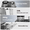Espresso Coffee Machine, 20 Bar Professional Coffee Maker with Grinder and Milk Frother Steam Wand, 2.8L Water Tank, 15 Grinding Setting Espresso Cappuccino/Latte Machine for Home