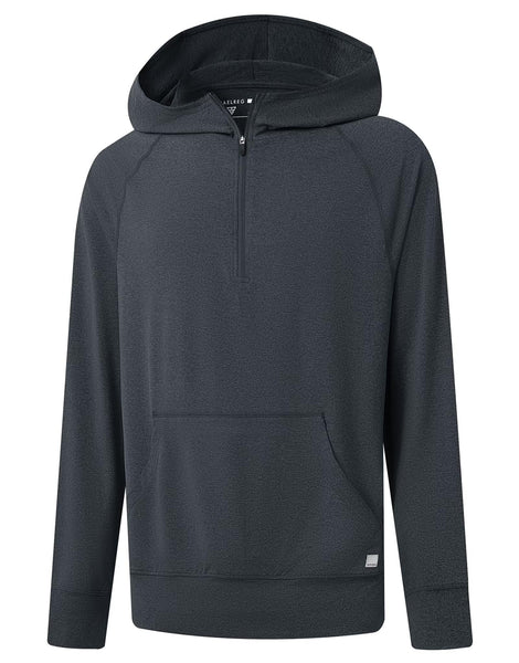M MAELREG Mens Hoodies Heather Hooded Sweatshirt Performance Athletic Golf Hoodies For Men Quarter Zip Pullover