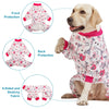LovinPet Doberman type Dog Onesies, Pet Anxiety Relief, Anti Licking, Post surgery recovery clothe, Lightweight stretch fabric, Jungle Dreams Fuchsia Print, Large Dog Jammies,Large Breed Pet Pj's /3XL