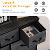 DWVO Dresser with 9 Drawers - Fabric Storage Tower, Organizer Unit for Living Room, Hallway, Closets - Sturdy Steel Frame, Wooden Top & Easy Pull Fabric Bins (Charcoal Black)