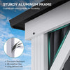 YITAHOME 10X12FT Hard Top Metal White Gazebo Patios Double Roof Canopy Aluminum Frame Garden Gazebo Tent Curtains Netting for Patios Backyards Decks Lawns Gray