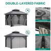 YITAHOME 10X10FT Hard Top Metal Gazebo Patios Double Roof Canopy Aluminum Frame Garden Gazebo Tent Curtains Netting for Patios Backyards Decks Lawns Gray