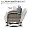 YITAHOME 3-Piece Wicker Rocking Chair Set, Outdoor Patio Furniture Set with Plush Cushions, PE Rattan Bistro Set Including Side Table, Perfect for Garden, Backyard, Porch, and Patio Use, Grey