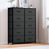 DWVO 10 Drawer Dresser - Fabric Storage Tower, Organizer Unit for Living Room, Hallway, Closets - Sturdy Steel Frame, Wooden Top & Easy Pull Fabric Bins