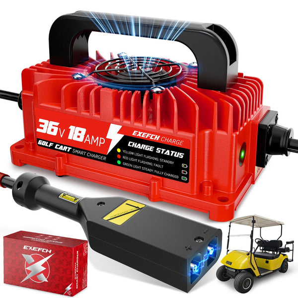 EXEFCH 36 Volt 18 Amp Golf Cart Charger with 2-Pin D Style Plug for EZGO TXT Charger Only for Lead Acid Battery
