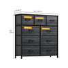 DWVO Dresser with 9 Drawers - Fabric Storage Tower, Organizer Unit for Living Room, Hallway, Closets - Sturdy Steel Frame, Wooden Top & Easy Pull Fabric Bins (Charcoal Black)