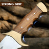 Handmade D2 Steel 18 Inches Large Bowie Knife, Full Tang Fixed Blade With Rosewood Handle and Brass Guard Hunting Knife with Leather Sheath Ideal for Camping, Hiking, Survival