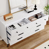 DWVO White 6 Drawers Dresser, Modern Wood Dresser Chest of Drawers with Black Metal Handle ＆ Anti-Tipping Device, Modern Storage Cabinet for Hallway, Entryway, Living Room