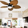 YITAHOME Tropical Ceiling Fan with Lights, 3 Ways Control, Dimmable 52 Inch Ceiling fan with Cleaner Duster, Smart Ceiling Fan Compatible with Alexa for Living Room, Dining Room