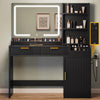 DWVO Fluted Makeup Vanity Desk with Large 27