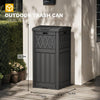 YITAHOME Outdoor Trash Bin with Layered Lid & Drip Tray 33 Gallon, Resilient Waterproof Garbage Can for Kitchen, Patio, Deck, and Backyard (Black)