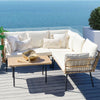 YITAHOME 4 Pieces Patio Furniture Set, Outdoor Wicker Woven Conversation Sectional L-Shaped Sofa with 5 Seater for Backyard, Porch, Boho, Detachable Lounger with Side Table - Beige
